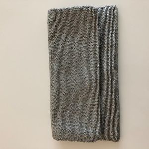 Silver Beaded Clutch